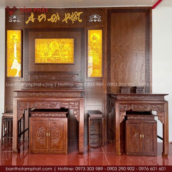 Phòng thờ Phật và Gia Tiên rộng thoáng mẫu BT-1780