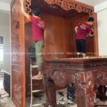 Hạng mục thiết kế ốp vách trang trí cho sập thờ có sẵn.